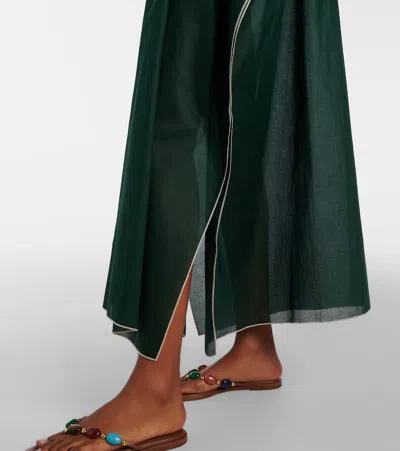 Eres Voilier Cotton Voile Kaftan In Green