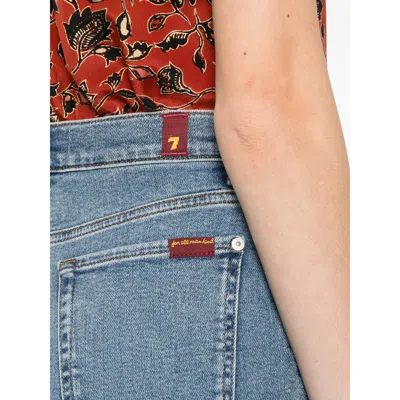 7 For All Mankind Buttoned Wide-leg Jeans In Blue