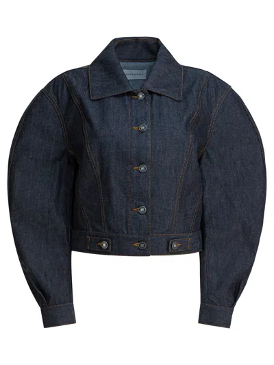 Givenchy Back-to-front Cocoon Jacket In Raw Denim In Blue