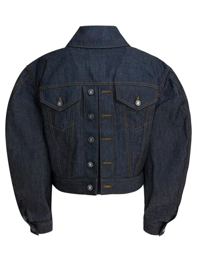Givenchy Back-to-front Cocoon Jacket In Raw Denim In Blue