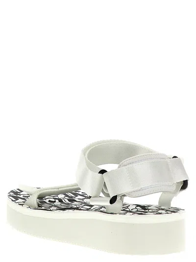 Palm Angels Suicoke Logoed Fabric Sandals In White