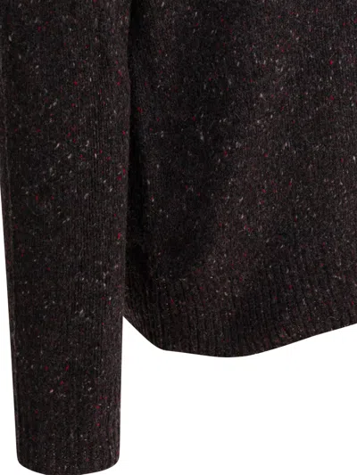 Alex Mill Donegal Crew Neck Sweater Pinot Noir In Black