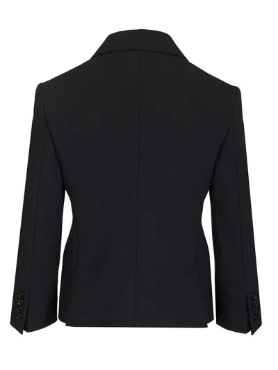 Max Mara Dorico Cropped Double Breasted Wool Blazer Jackets Blue In Black
