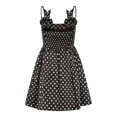 Ganni Multicolor Recycled Polyester Casual Dress In Black