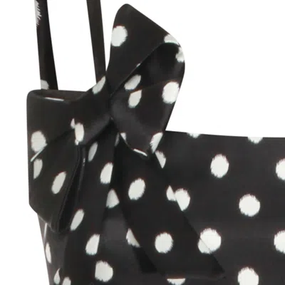 Ganni Multicolor Recycled Polyester Casual Dress In Black