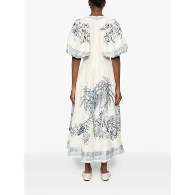 Alemais V-neck Patterned Mini Dress In White