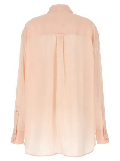 Sportmax Sheer Fabric Collared Shirt With Pleated Back In Neutral