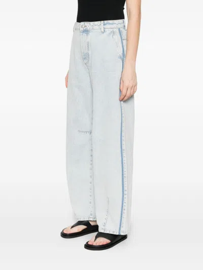 Herskind Buttoned Wide-leg Jeans In Blue