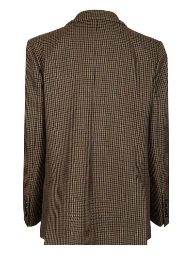 Blazé Milano Double-breasted Jacket With Houndstooth Pattern Blaze In Green