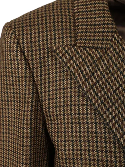 Blazé Milano Double-breasted Jacket With Houndstooth Pattern Blaze In Green