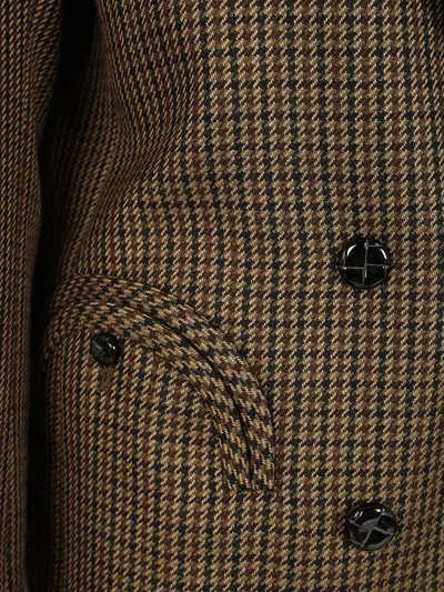 Blazé Milano Double-breasted Jacket With Houndstooth Pattern Blaze In Green