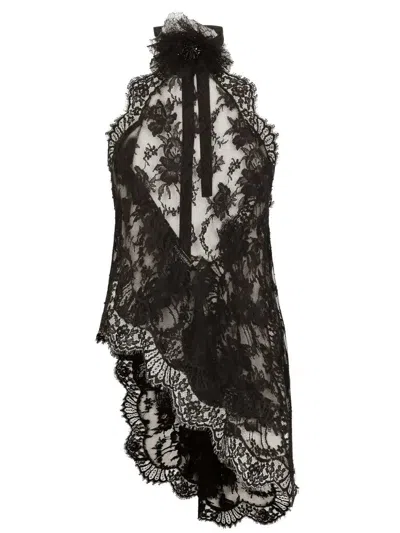 Dolce & Gabbana Floral Lace Blouse In Black