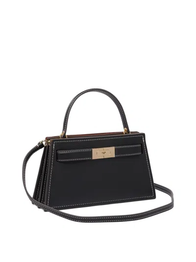 Tory Burch Lee Radziwill Mini Leather Handbag In Black