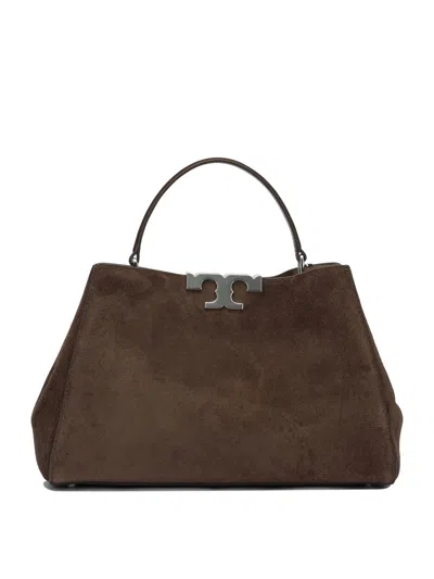 Tory Burch Brown Suede Handbag In Brown