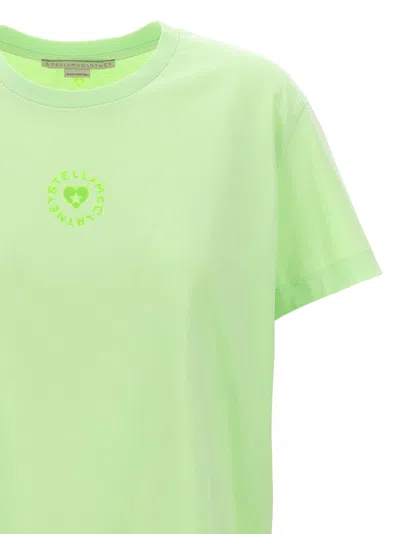 Stella Mccartney Iconic Mini Heart T-shirt Green In Green