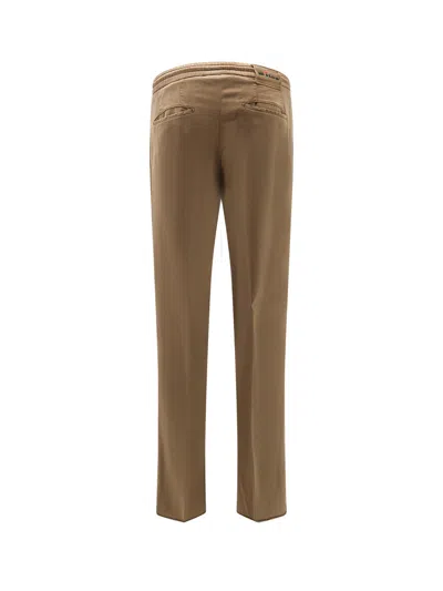 Kiton Ciro Paone Lyocell Trouser With Drawstring At Waist In Brown