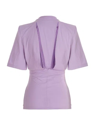 Attico Jewel T-shirt Purple In Purple