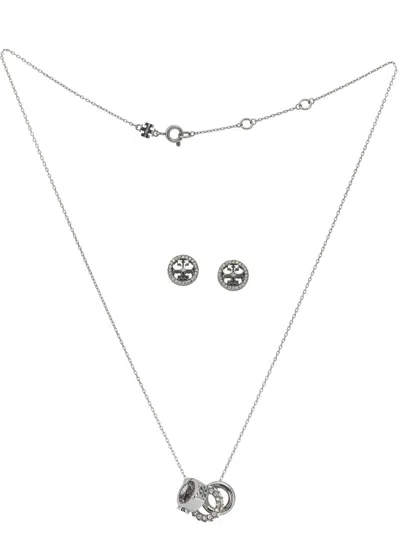 Tory Burch Silver Stainless Steel Jewels In Silver