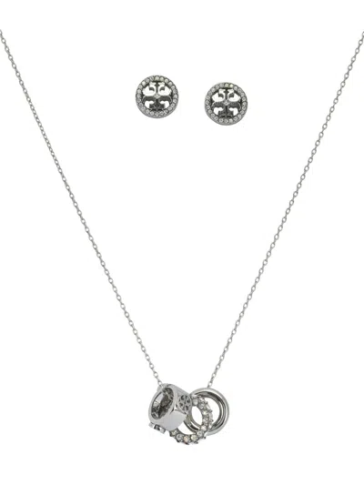 Tory Burch Silver Stainless Steel Jewels In Silver