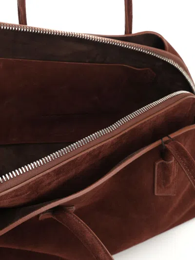 Attico La Passeggiata Brown Shoulder Bag With Two Top Handles In Leather Suede Woman