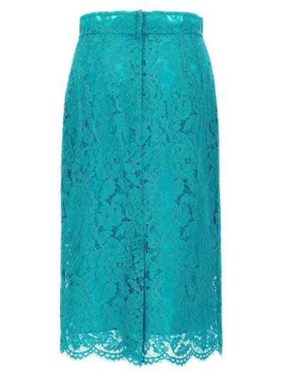 Dolce & Gabbana Lace Skirt Skirts Light Blue In Multi