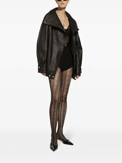 Dolce & Gabbana Lace Trim Stretch Tank Top Open Back In Multi