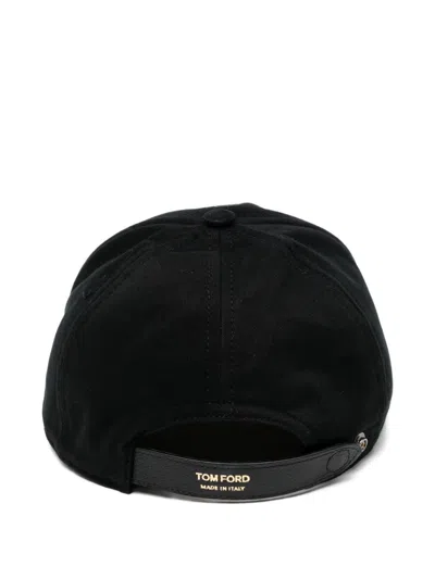 Tom Ford Logo Canvas Baseball Cap In Black