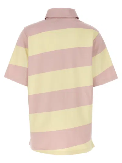 Burberry Embroidered Cotton Polo Shirt In Pink