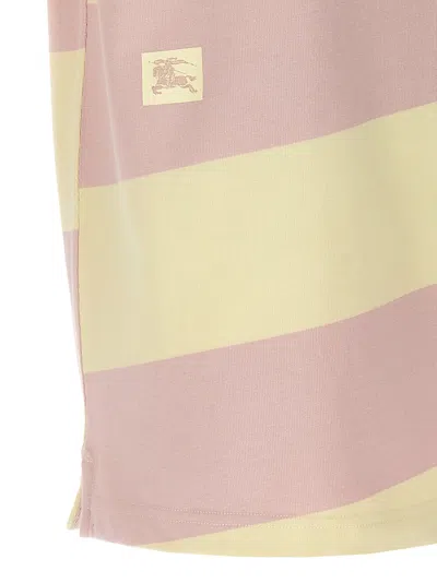 Burberry Embroidered Cotton Polo Shirt In Pink