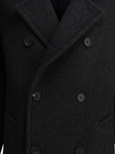 Auralee Long Wool Coat Jackets And Coats Grey In Black