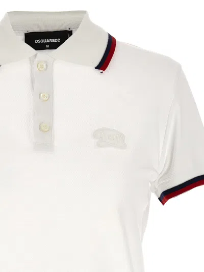 Dsquared2 Maxi Cut Out Polo Dress Dresses White In White