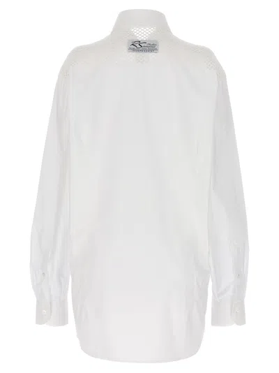 Raf Simons Mesh Insert Shirt Shirt And Blouse White In White