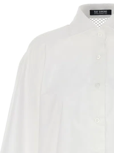 Raf Simons Mesh Insert Shirt Shirt And Blouse White In White