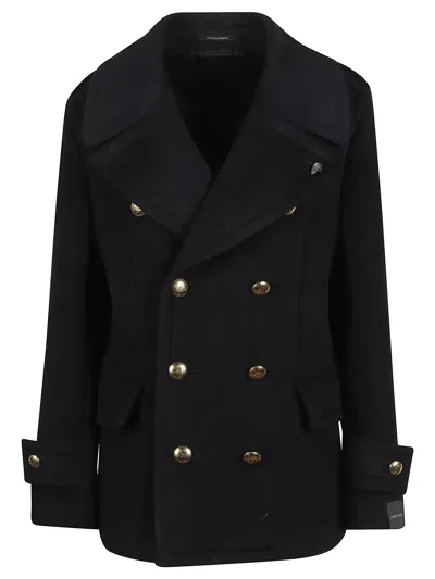 Gabriele Pasini Double Breasted Coat With Bottons In Black