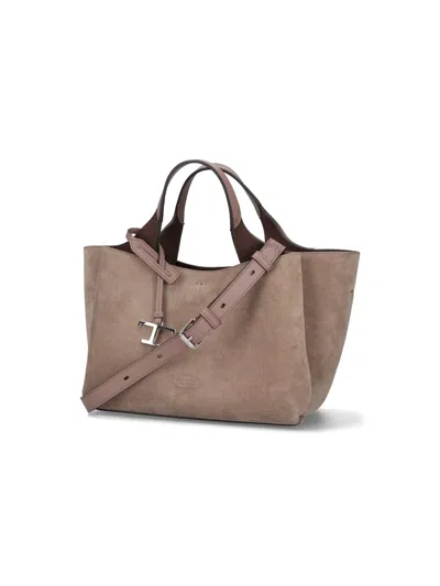 Tod's T-timeless Mini Tote Bag In Brown