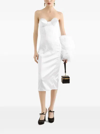 Dolce & Gabbana Midi Dress With Bodice In White