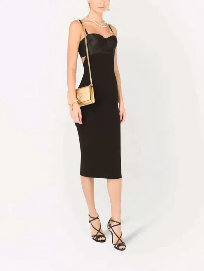 Dolce & Gabbana Midi Dress With Cut-out Detail In Black