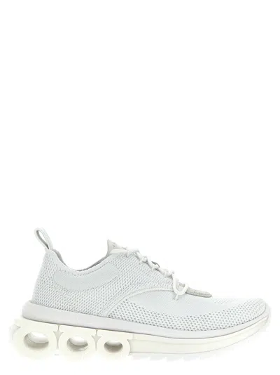 Ferragamo Mina Sneakers White In Animal Print