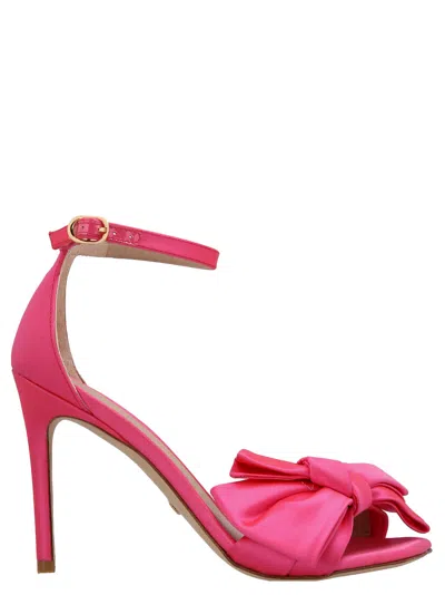 Stuart Weitzman Nudistcurver Loveknot Sandals Fuchsia In Pink
