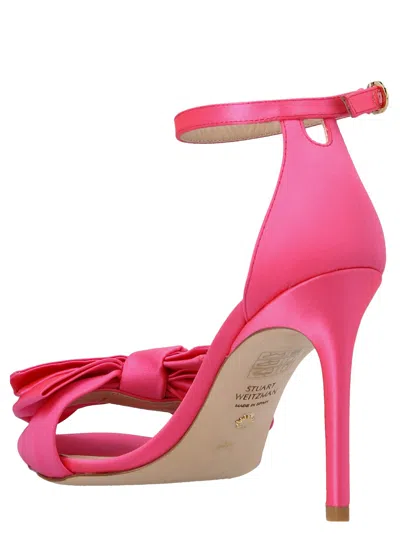 Stuart Weitzman Nudistcurver Loveknot Sandals Fuchsia In Pink