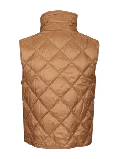 Max Mara The Cube Nylon Canvas Vest Coats Beige In Orange