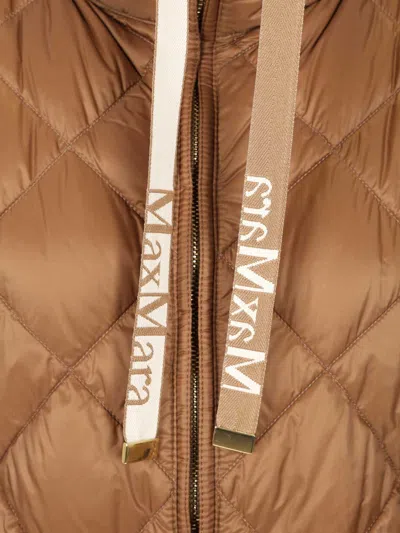 Max Mara The Cube Nylon Canvas Vest Coats Beige In Orange