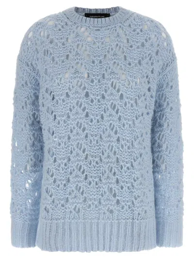 Fabiana Filippi Openwork Sweater Sweaters And Cardigans Light Blue