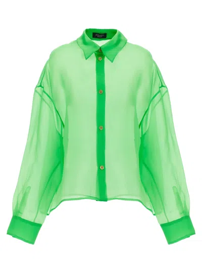 A.w.a.k.e. Organdy 80s Shirt Shirt And Blouse Green In Green