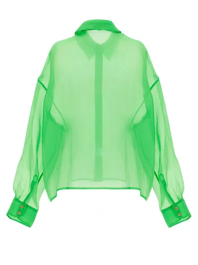A.w.a.k.e. Organdy 80s Shirt Shirt And Blouse Green In Green