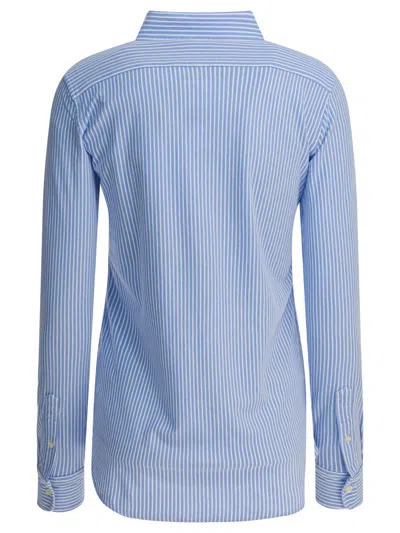 Polo Ralph Lauren Oxford Striped Long-sleeved Shirt In Blue