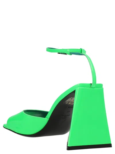 Attico Green Leather Piper Sandal In Green
