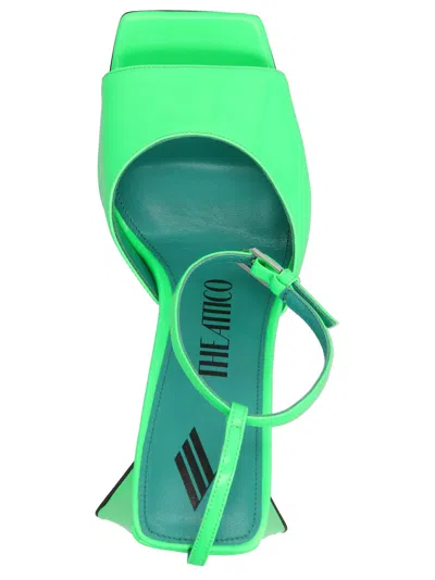 Attico Green Leather Piper Sandal In Green