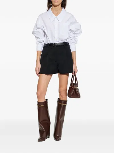 Givenchy Pleated Wool Shorts In Black