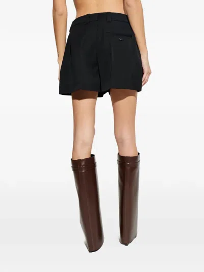 Givenchy Pleated Wool Shorts In Black